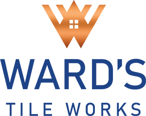 20250117 Wards' Tile Works logo image blue text transparent background 300x238